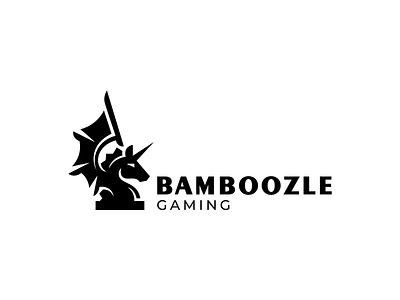 Bamboozle chess dragon game horse logo logotype minimalism unicorn