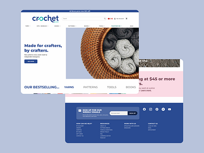 Crochet Website Redesign crochet daily ui footer landing page ui ux