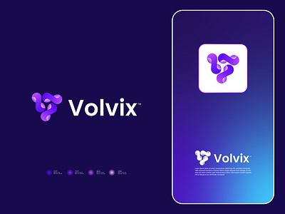 Volvix™; Artificial Intelligence Software Company Logo Branding 3d logo abstract ai brand identity brand mark branding company logo creative logo crypto logo cyber security data icon illustration logo logo design nft software tech tool web3