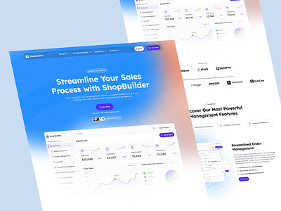 ShopBuilder - SaaS Landing Page landing page minimal saas saaslandingpage ui ui ux website website design