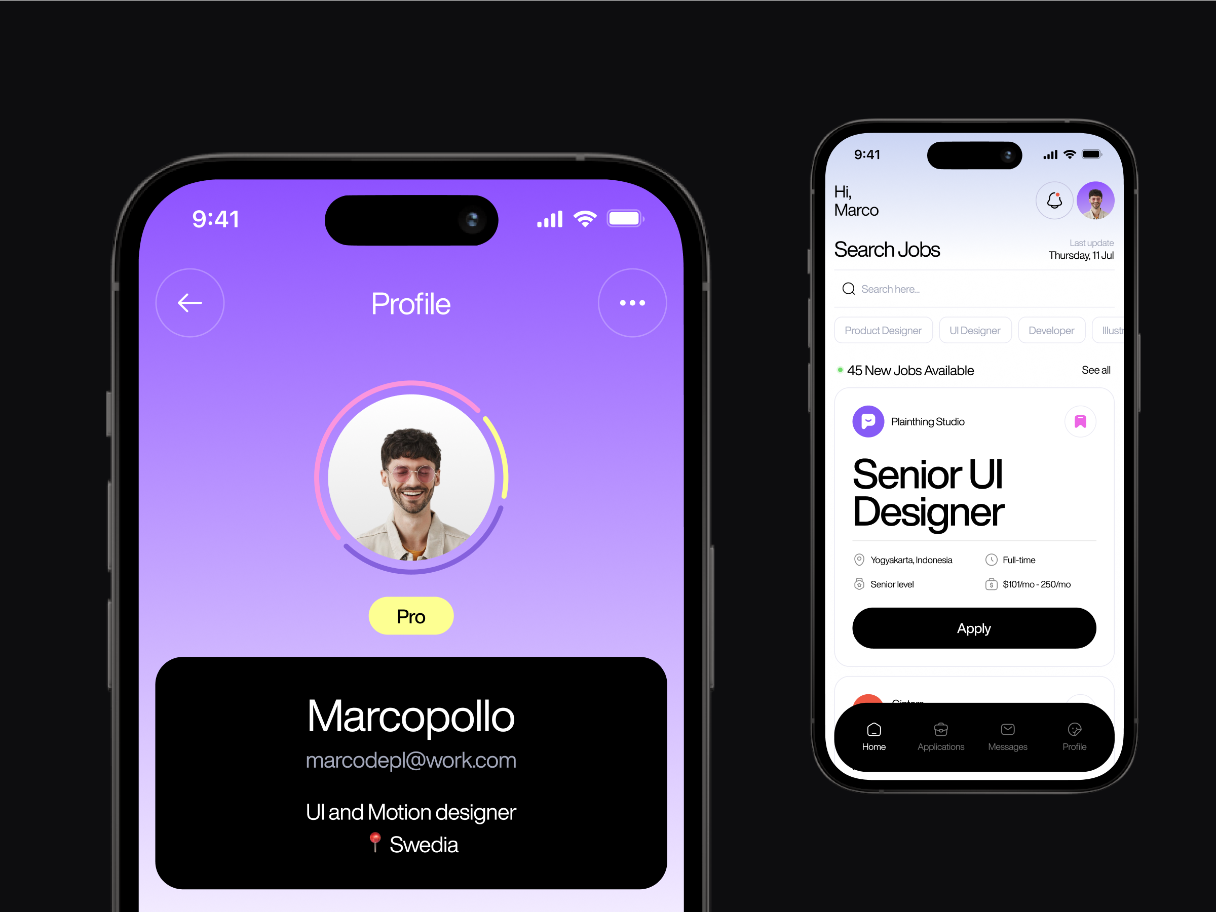 Example of Mobile App Design ( 3 Screens)