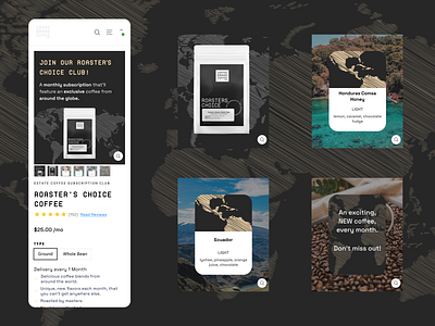 Coffee E-commerce | PDP Carousel Images Set subscription model