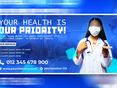 Social media medical project PSD templates ads background banner creative design doctor medical photoshop