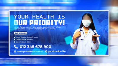 Social media medical project PSD templates ads background banner creative design doctor medical photoshop