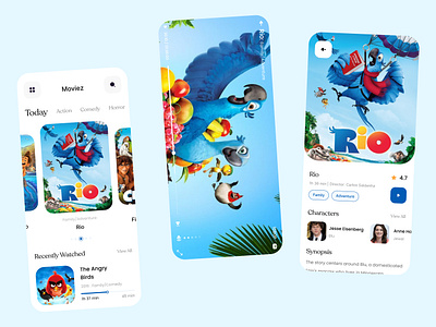 Cartoon Movie App cartoon movie app cinema app clean creative dark ui details screen ios app minimalist mobile interface modern movie app movie poster online platform streaming app ticket booking ui ui design user interface ux web series