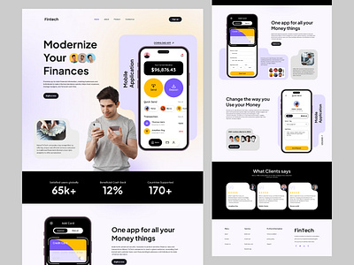 Financial landing page | Fintech Website banking financial website fintech landing page saas ui ux website design