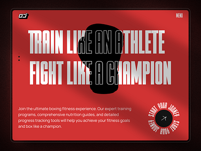 Hero Section Design for a Boxing Gym boxing design gym hero section red ui web design