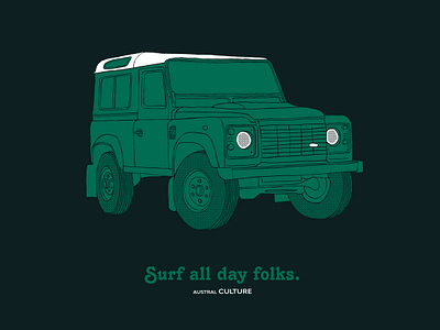 Surf Print | Defender Off-Road analog art defender design deus draw graphic design illustration illustrator land rover logo print sketch surf typography vector vintage