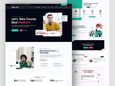 LMSZONE- Learning Management System Website Design clean design education learning lms lms landing page lms website ui ux