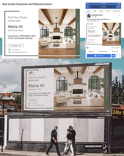 Real estate - Billboard and Facebook advert graphic design
