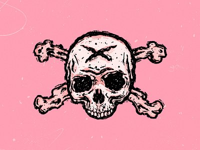 LO-FI PINK X-BONES design graphic design icon illustration vector