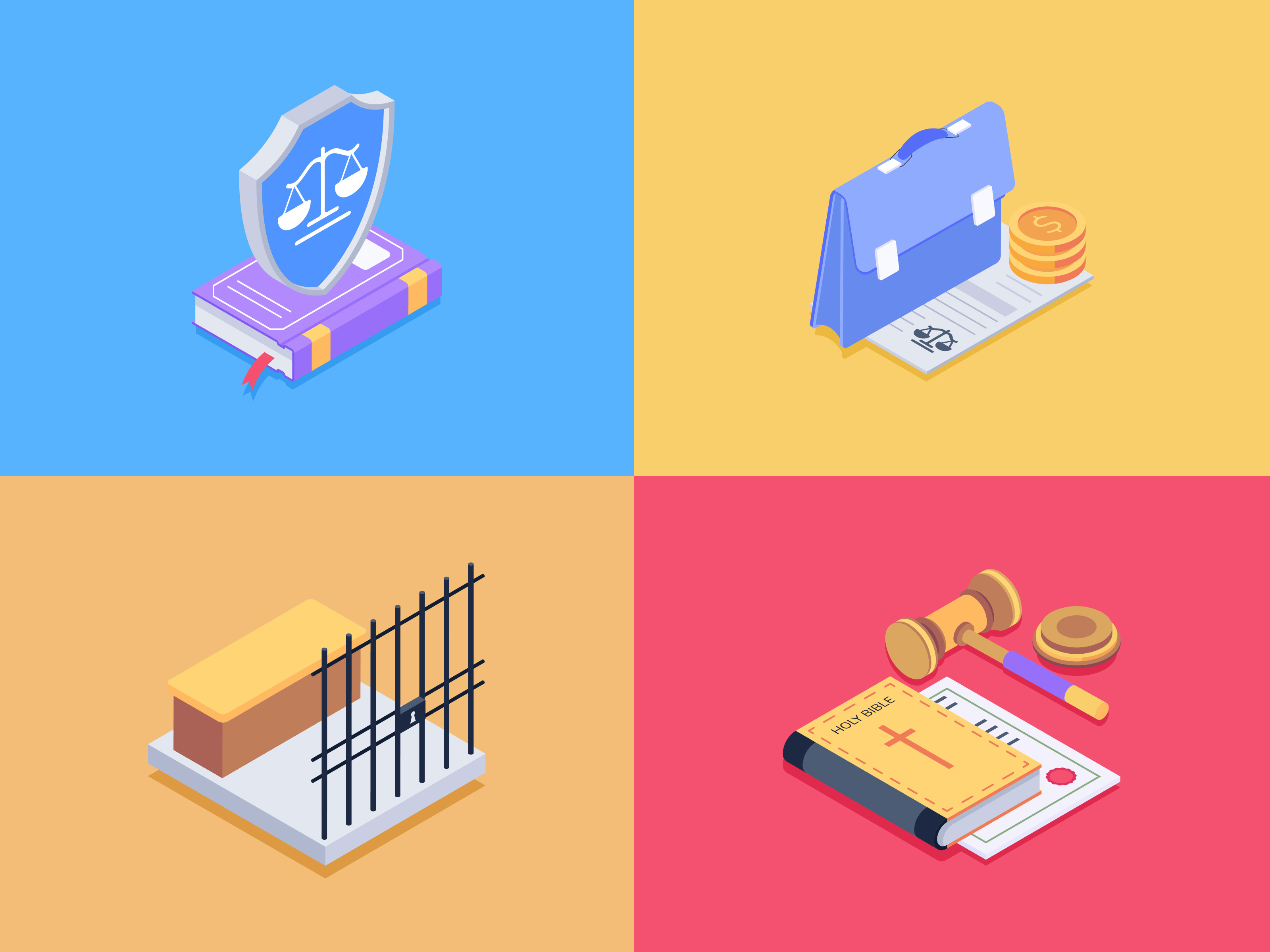 Law and Justice Isometric Icons by Vectors Market on Dribbble