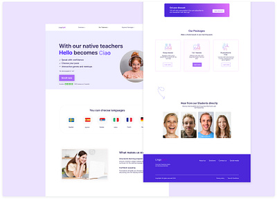 A landing page design for an Online School beautiful landing page dribble figma figma landing page design interface landing page landing page design online shool ui ui design ux visual design