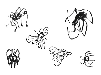 Spiders versus Flies abstract arachnid art biology doodle drawing flies graphic graphite icon icons illustration insects minimal spiders style symbol unique vector wildlife