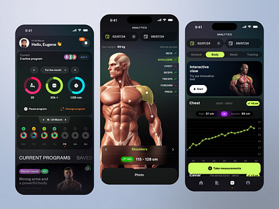 Fitness Mobile App - Dashboard Analytics ai assistent ai mobile app ai sport app analytics ui blockchain app crypto app dashboard dashboard ui fitness app health app mental health app mobile app ui personal trainer sport app training app ui kit web3