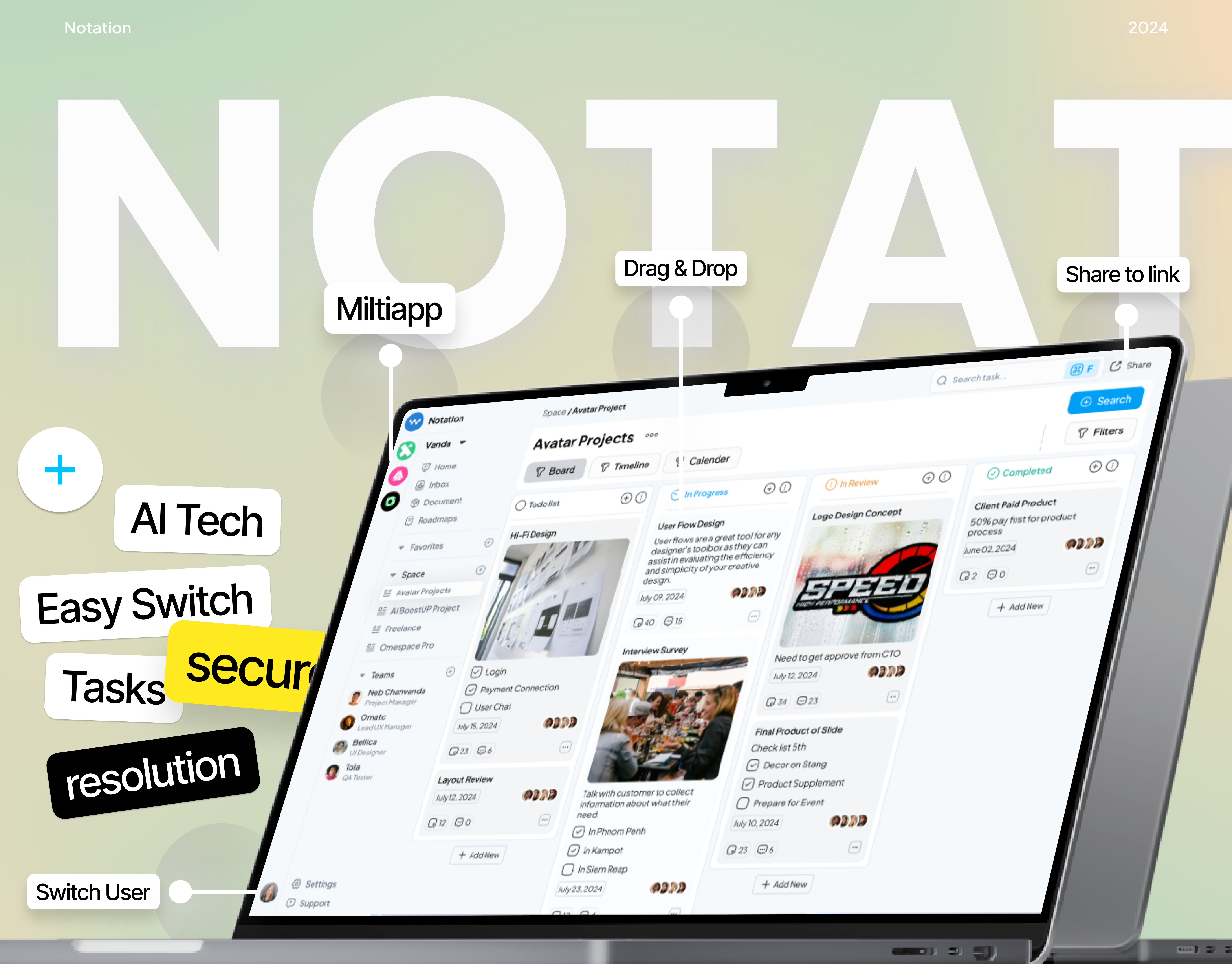 Notation Task Management Team Workstation | UXUI branding case study design graphic design interface design logo mockup ui ui design user interface ux ux design uxui web web design website