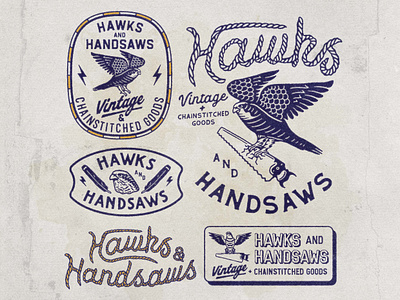 Hawks and Handsaws - Badge Design angonmangsa badge badges brand branding collection design graphic design graphicdesign hand drawn handsaws illustration lockup logo