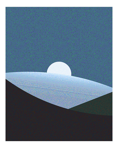 Blue Moon blue moon illustration moon nature rural sky