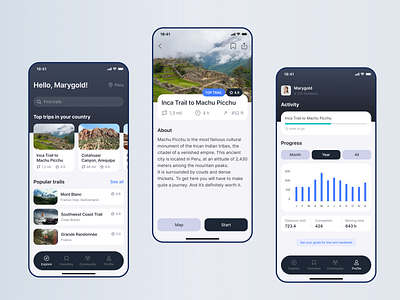 Mobile app for trekking concept design figma mobile mobile design travel app ui ui design