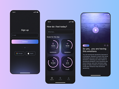 Mental health app concept design figma mobile mobile design ui ui design