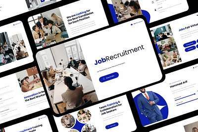 Recruitment - Hiring Presentation blue branding business hire hiring job powerpoint powerpoint presentation powerpoint template presentation template