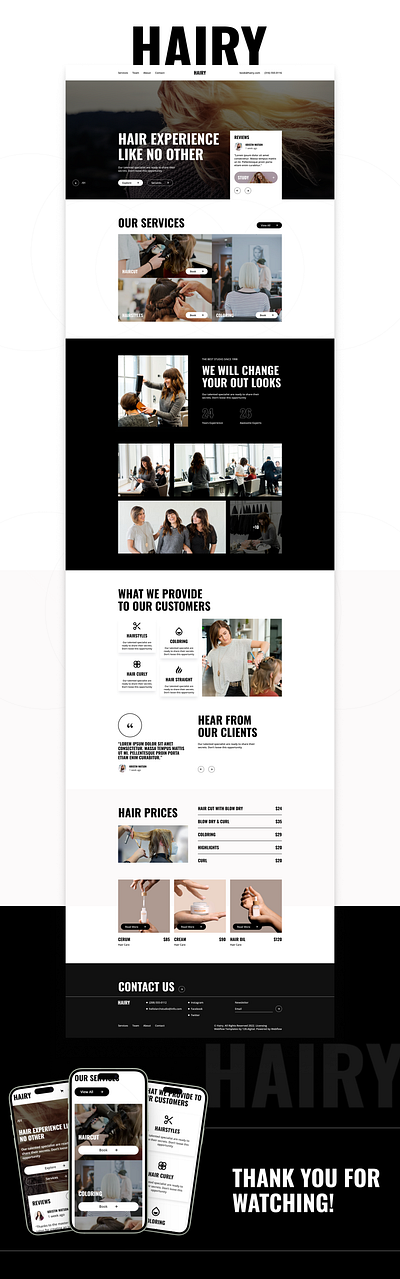 Hairy hair salon template hairdresser websites professional template responsive design ui ui design user friendly design webdesign webdesigner webflow webflow design webflow designers webflow template webflow website website design website designers