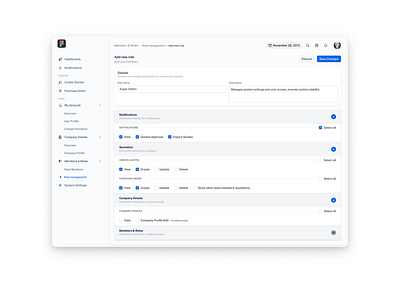 "Comprehensive Role Management Interface for Admin Dashboards" admindashboard adminpanel dashboardui designsystem interfacedesign moderndesign productdesign rolemanagement saas superadmin uidesign userpermissions uxdesign webappdesign webdesign