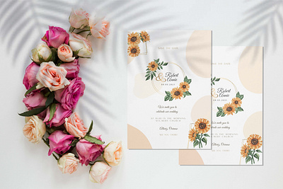 Flowers wedding invitation card card event event branding hand drawn illustrator invitation invite love print stationery design wedding wedding invitation