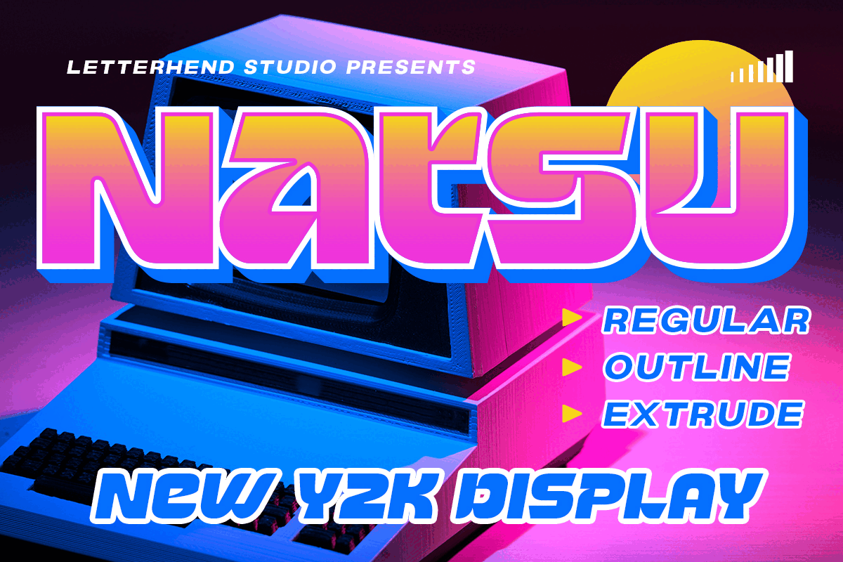 Natsu Y2K Dsiplay freebies stylish font