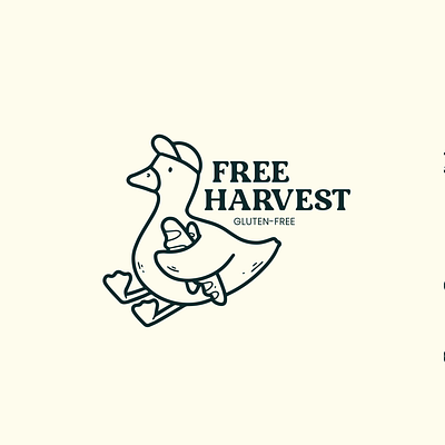 Brand Design - Free Harvest Gluten-Free brand design branding bread bread branding duck duck illustration food branding food logo gluten free branding illustration branding logo logo design