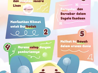 Illustration Infograpich, Tips How to be gratefull infograpich