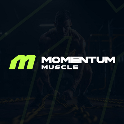 Logo and Branding concept for "Momentum Muscle" ai brand identity branding designer fitness graphic designer gym gym branding gym logo icon logo logo designer logo ideas logo identity logo maker logos symbol visual identity wellness workout