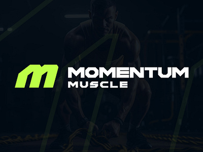 Logo and Branding concept for "Momentum Muscle" ai brand identity branding designer fitness graphic designer gym gym branding gym logo icon logo logo designer logo ideas logo identity logo maker logos symbol visual identity wellness workout