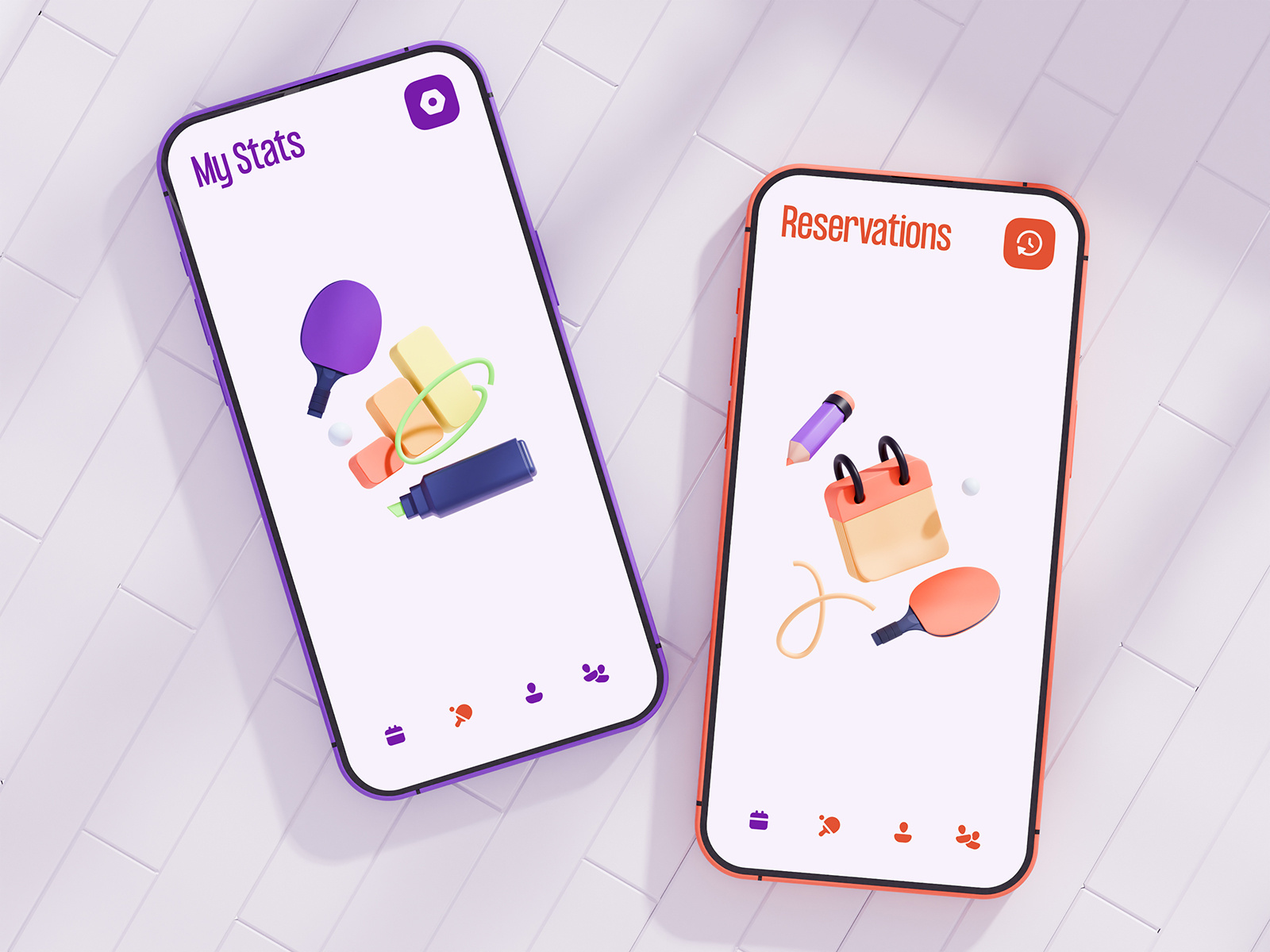 Icons for empty screens for a Ping Pong application by Vlad Arhipenko ...