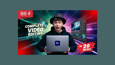 Complete Video Editing in Hindi - 20-Min Tutorial learn video editing thumbnail thumbnail design video editig