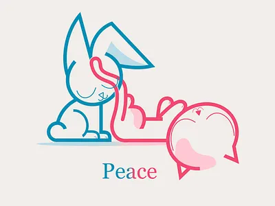 Peace animal book cover book illustration bunny cat illustration peace pet procreate rabbit