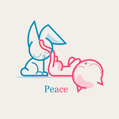 Peace animal book cover book illustration bunny cat illustration peace pet procreate rabbit