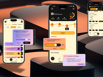 Language Learning app app desing figma language learning ui ux