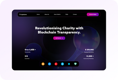 Blockchain-based Charity Platform blockchain charity crypto dashboard design hero ui ui design web 3 web3design website