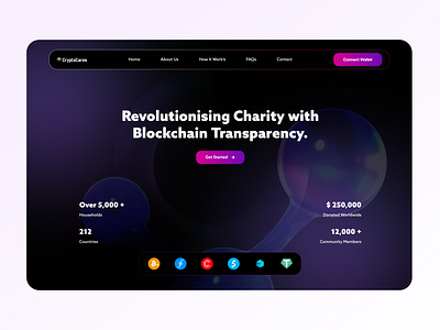 Blockchain-based Charity Platform blockchain charity crypto dashboard design hero ui ui design web 3 web3design website