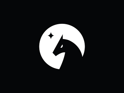 Horse and Star Logo black and white brand mark branding design graphic design horse logo logo design minimal