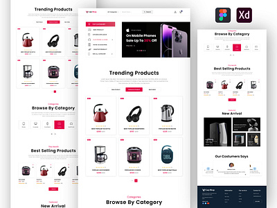 Electronics Store Website UIUX Design Ecommerce landing ecommerce electrical electronic electronics figma gadgets landing page design serexperience technology ui uidesign uiux uxdesigner web design website design wireframe wordpress