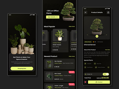 Plant Shop Mobile App app design graphic design mobile plant ui