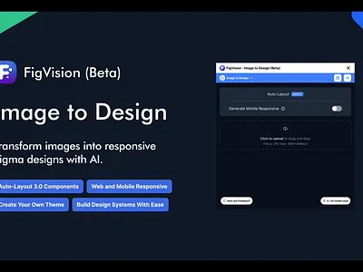 FigVision - Image to Design Plugin ai app apple design figma plugin ui user interface ux