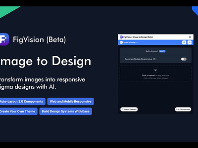 FigVision - Image to Design Plugin ai app apple design figma plugin ui user interface ux