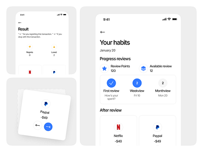 Habits - Fintech App app clean design fintech habits mobile app swipe ui uidesign