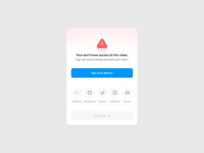 Error State ⚠️ alert app clean conversion error error state ios mobile app modal product product design share signup simple state warn warning web web app widget