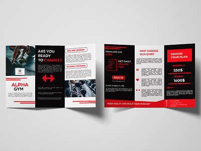 Design a Amazing GYM Trifold Brochure for You annual report bifold brochure booklet business brochure business documents company profiles flyer gym brochure gym design gym training post magazine pdf design planner sell sheet social media posts trifold workbook worksheet z fold brochure