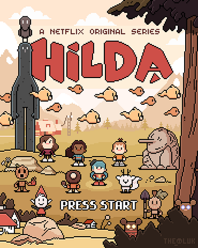 Hilda - Fan Art characters hilda illustration netflix pixel art pixel artist pixelart poster theoluk