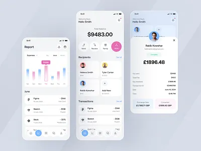 Finance App app design banking app bill pay app finance app ios app design mobile app money transfer app online banking app scan and pay send money app ui uiux ux wallet app